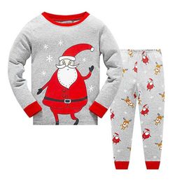 New Children Christmas Pajamas Kids Santa Claus Sleepwear Baby Animal Pyjamas Boys Girls Nightwear Chilld Pijamas Sets 2021 Sale G1023