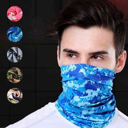 Outdoor Sun-proof Men's and Women's Head Sport Scarf Bandana Neck Cover Summer Sports Antiperspirant Ice Silk Scarf Sunscreen Y1229