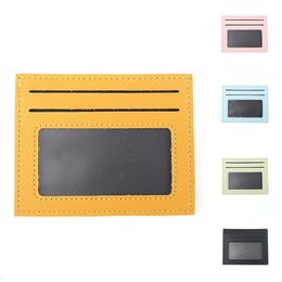 Slim Card Package Blocking Leather Wallet Candy Color Coin Purse Money Case Men Women Bag Zip Credit Cards Storage Short Wallets