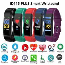 115 Plus Smart Band Bracelet Heart Rate Watch Activity Fitness Tracker Health Monitor Universal Android Cellphones with Retail Box