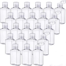 30ml 60ml Plastic Bottles with Flip Cap Transparent Refillable Empty Bottle Containers for Hand Sanitizer Shampoo Liquid