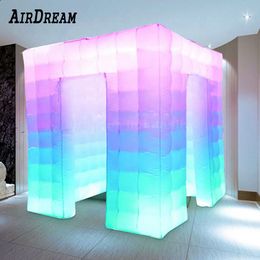 High quality Wholesale The Selfie Portable Inflatable Photo booth Cabin with Full LED Around Cube Photobooth For advertising