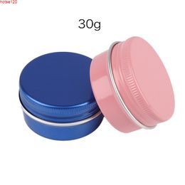 30g 47mm x 24mm Blue Pink Acne Scars Aluminum Pot Jar Cosmetic Lipbalm Lipgloss Base Cream Metal Tins Packaging Box 50pcsgoods