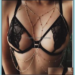 Belly Chains Body Jewellery Women Sexy Swimsuit Chain Gold Waist Fashion Beach For Will And Sandy Drop Delivery 2021 Ptdgs