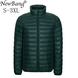 Bang Brang Men's Down Jacket Ultralight Down Jacket Men Stand Collar Winter Feather Windbreaker Lightweight Warm Thin Parka 211110