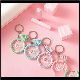 Fashion Aessories Drop Delivery 2021 Colors Keychain Dreamcatcher & Bag Pendant Decoration Gift Handmade Mini Mordern Style Dream Catcher Key