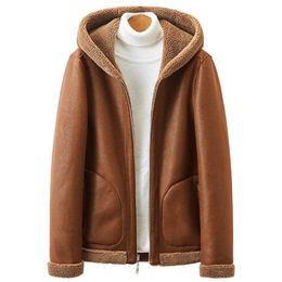 Winter Thick Warm Fleece Parka Jacket Men Reversible Wool Coat Man Hooded Windbreaker Fleece Parkas Plus Size 8XL 211216