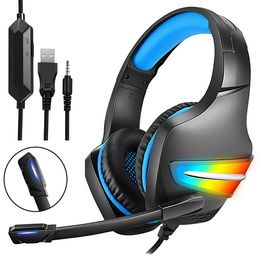 G106 RGB Light Wired Gaming Headset Luminous colourful Over ear headphones control with Mic LED Light Casque Gamer ear-cover for PC PS4 Xbox One gamers