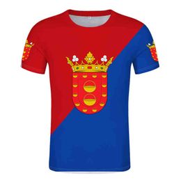 Lanzarote flag t-shirt diy free custom spain flag t-shirt sports team clothes Men/women Joker Fashion Loose O-neck Tees Top X0602