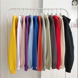 Autumn Winter Solid Hoodie Sweatershirts Womens Casual Loose Pullover 11 Colours Szie M/L/XL/XXL Warm tops Female Clothes Coats 210928