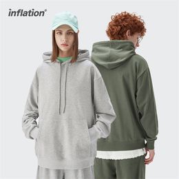 INFLATION Matching Hoodie For Couple Basic Oversized Hoodies Men Casual Plain Hoodies Men Grey Hooded Sweatshirts Unisex 211014