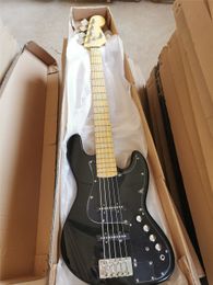 5-strings Black body Electric Bass Guitar ,Black pickguard, Maple fingerboard,can ask seller for headstock pictures, bass is in stock and can be shipped immediately