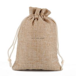 7x9cm Burlap Bag Jewelry Packaging Bag Linen String Drawstring Bags Pouch Storage gfit bags