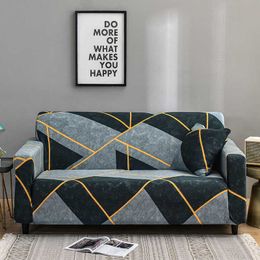 Geometric Sofa Covers for Living Room Stretch Protector Anti-dust Elastic L-shape Corner Couch Cover Loveseat Chair 1PC 210723