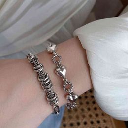 Bracelet 925 Sterling Silver Love Bracelet Women Design Weaving Chain Cool Wind Luxury High-grade Jewellery