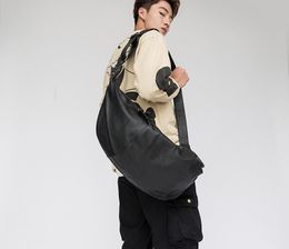 Men Duffel Bags Multifunction Leather Crossbody Bag Charging Chest Pack Short Trip Water Repellent Shoulder Messengers handbag