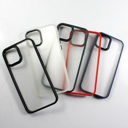 transparent smartphone UK - Transparent TPU Matte Smartphones Cases Anti-drop Protection Camera Acrylic Clear Covers Shockproof Universal for iPhone 12 Mini 11 Pro Max