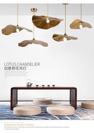 Pendant Lamps Nordic Lotus Leaf Lighting Creative El Coffee Shop Modern Decoration Light Luxury Simple Living Room Bedroom Chandelier