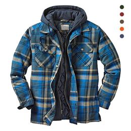 Men's Jackets Soft Stylish Plaid Print Winter Jacket Autumn Loose Cardigan Flap Pockets For Daily Wear