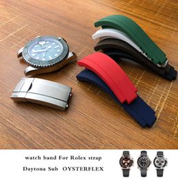 20mm 21mm Nature Silicone Rubber Watchband High Quality Watch Strap Special for Role Submariner Daytona Gmt Oysterflex Watch H0915