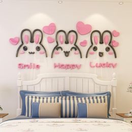 Wall Stickers 3d Acrylic Bedroom Room Decoration Background Cartoon Self-adhesive Painting Poster
