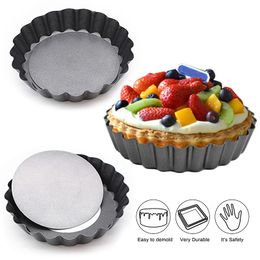 New 8-12cm Mini Pie Muffin Cupcake Pans Non-Stick Tart Quiche Flan Pan Moulds Pizza Cake Mould Removable Bottom Round Bakeware