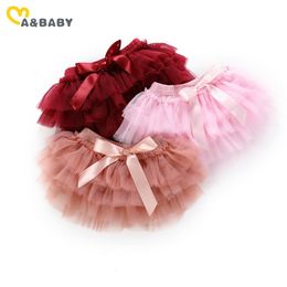 red baby bow headband UK - 0-24M Infant born Baby Girls Tutu Skirts Princess Bow Tulle Ball Gown Christmas Girl Red Costumes + Headband 210515
