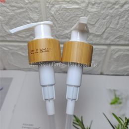 50pcs 24/410 bamboo white press pump head cap lid for shower gel/body wash/lotion/emulsion refillable bottle turn left and rightgoods