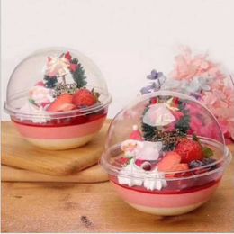 20% off--25PCS/50PCS Clear Plastic Mousse Cake ball Macarons packing ball Wedding cupcake Box Baby Shower Birthday Party Decor Y0712