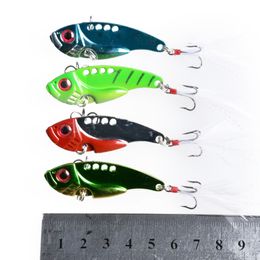 Hengjia 60pcs 5.5CM 11G feather hooks VIB019 VIB lures Walleye fishing tackle vibrator Bait Spoon Metal pesca