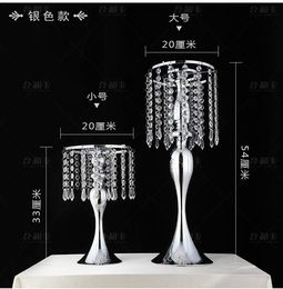 Vases 2022 Crystal Wedding Centrepiece Silver Metal Flower Stand Table 10pcs lot