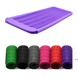 Multifunction Hair Straightener Tools Nonslip Resistant Silicone Mat Pouch For Curling Wand Crimping Iron Flat Heat Holder SEAWAY RRF12937