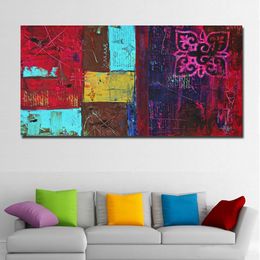 Patchwork Colorful Abstract Art Modern Oil Painting Printed On Canvas Wall Art Print Poster For Living Room Home Decor