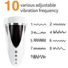 Automatic Male Masturbator Cup Realistic Tip of Tongue and Mouth Vagina Pocket Pussy Blowjob Stroker Vibrating Sex Toys for Men P0827