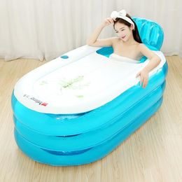 Bathing Tubs & Seats Thickened Warm Inflatable Bathtub Household Adult Folding Bath Barrel Children Tub Plastic