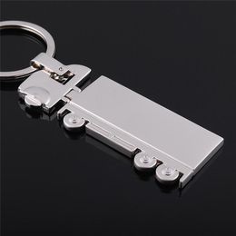 10Pieces/Lot cs Creativity truck metal key chains fashion Personality silver plated pandant KeyChains New Arrive key ring