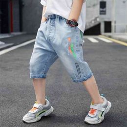 Verão Children's Denim Shorts para adolescentes menino 13 anos - 4 crianças Calças curtas jeans de alta qualidade adolescentes 210723