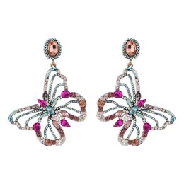 Butterfly Alloy + Rhinestone charm Earrings Women's Earring Jewellery in 2 Colours E9378