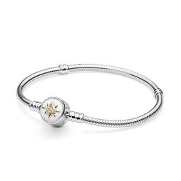 NEW 2021 100% 925 Sterling Silver Diamond Star Bracelet Fit DIY Original Fshion Jewelry Gift666