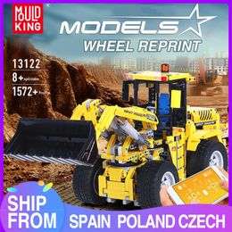 MOULD KING High-Tech The Wheel Loader Bulldozer APP Remote Control Truck Model Building Blocks Bricks Kids Toys Christmas Gifts X0902