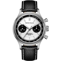 MERKUR Chronograph Mens Watches Men Watch Hand Wind Mechanical Wristwatch Top Luxury Brand Luminous Leather Strap 30M Waterproof