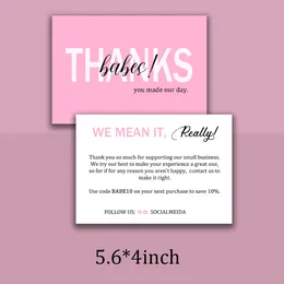 Greeting Cards Small Business Thank You Card Customizable Insert Thanks For Order Pink Feminine