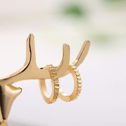 Hoop & Huggie Unique Design Geometric Gear Small Earrings For Women Fashion Gold Colour Circle Metal Thin Cartilage Jewellery