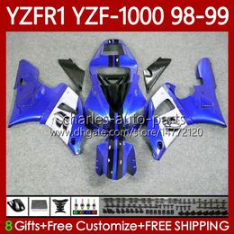Motorcycle Body For YAMAHA YZF-R1 YZF-1000 YZF R 1 1000 CC 98-01 Bodywork 82No.47 YZF R1 1000CC YZFR1 Blue white 98 99 00 01 YZF1000 1998 1999 2000 2001 OEM Fairings Kit