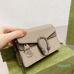 Luxury fashion brand handbag ladies shoulder bag chain designer high quality brown leather messenger