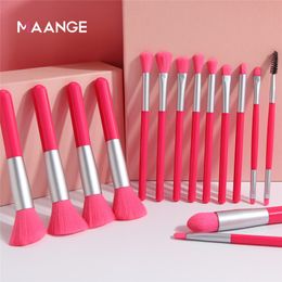 MAANGE Fluorescent Series Makeup Brushes Tool Set Powder Eye Shadow Foundation Blush Blending 15pcs Make Up Brush Kit