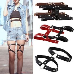 2022 NEW Goth Punk Street Nightclub Sexy Hard Girl Loves Leather Round Thigh Ring Foot Ring Double Row Garter Belt