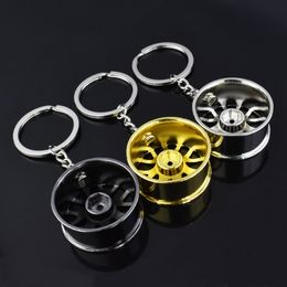 Auto Turbo Hub Zinc Alloy Keychain Wheel Rim Car Keyring Key Fob Wheel Tyre Styling Car Key Chain Keyring For Car