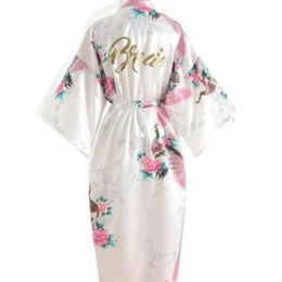 Silk Bridesmaid Bride Robe Maid Of Honour Robe Mother Of The Robes Women Satin Wedding Kimono Sexy Nightgown Dress Woman Bathrobe 210901