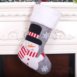 Christmas Stocking Snow Elk Souvenir BagsSanta Claus Snowman Gift Sock Bag Socks Decorated Xmas Party Decorations Pendant BH4851 TYJ